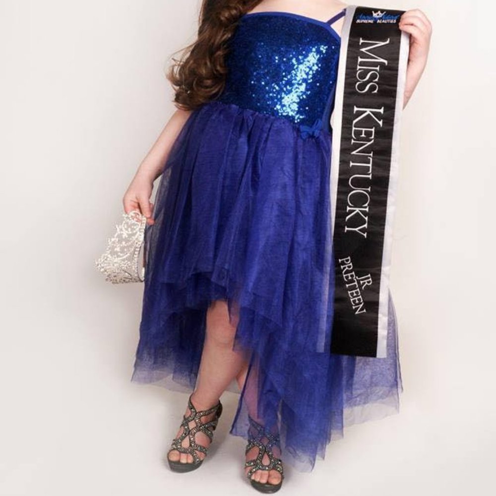 ooh la la couture blue tulle sequin high low dress